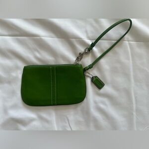 Coach Green Leather Wristlet